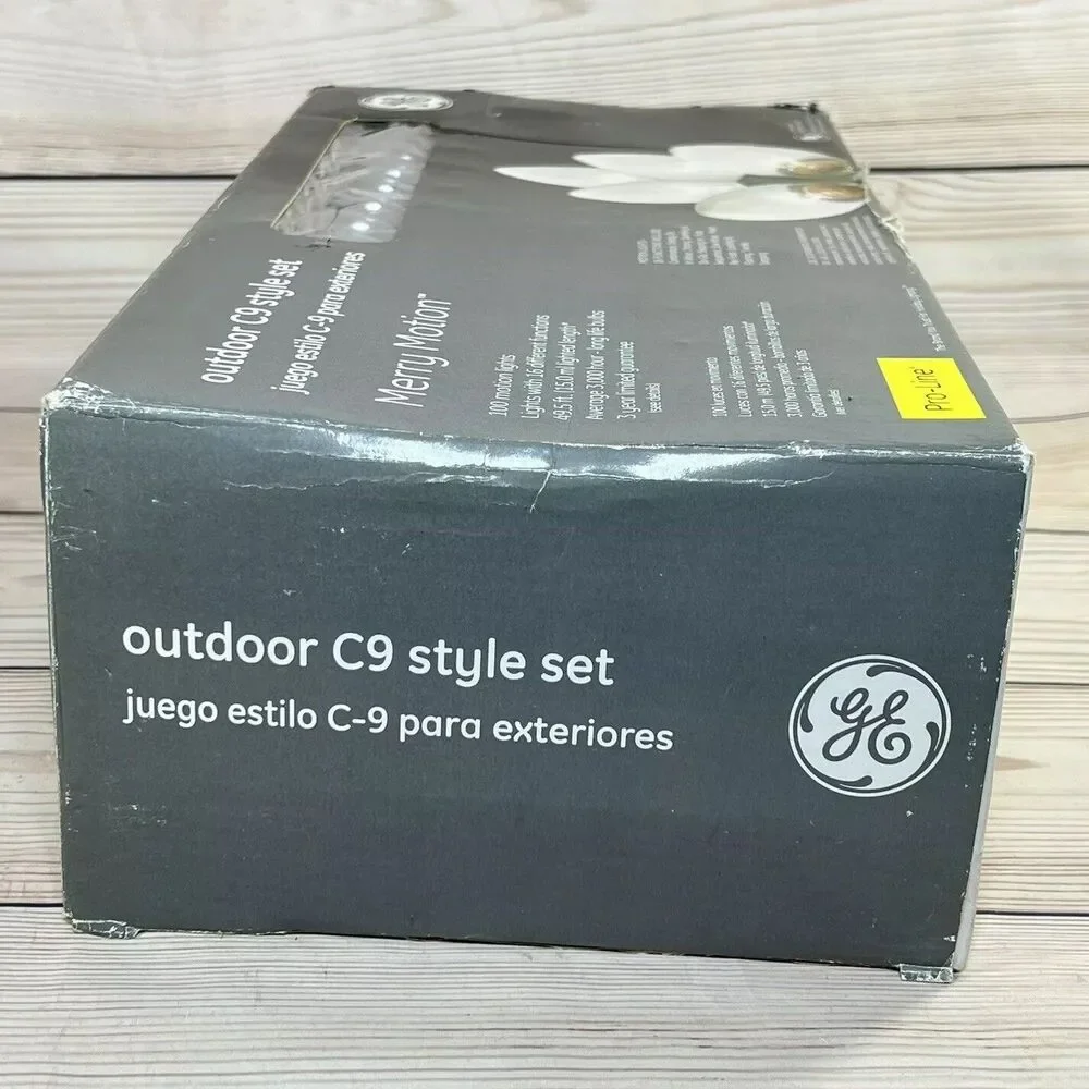 GE Merry Motion Pro-Line C9 Christmas Lights 100 Clear 16 Function 49ft Outdoor